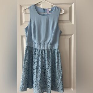 Elegant Blue Lace Dress
